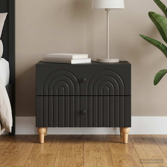 Armadio da Notte Nero 62 x 34,5 x 48 cm Legno ingegnerizzato
