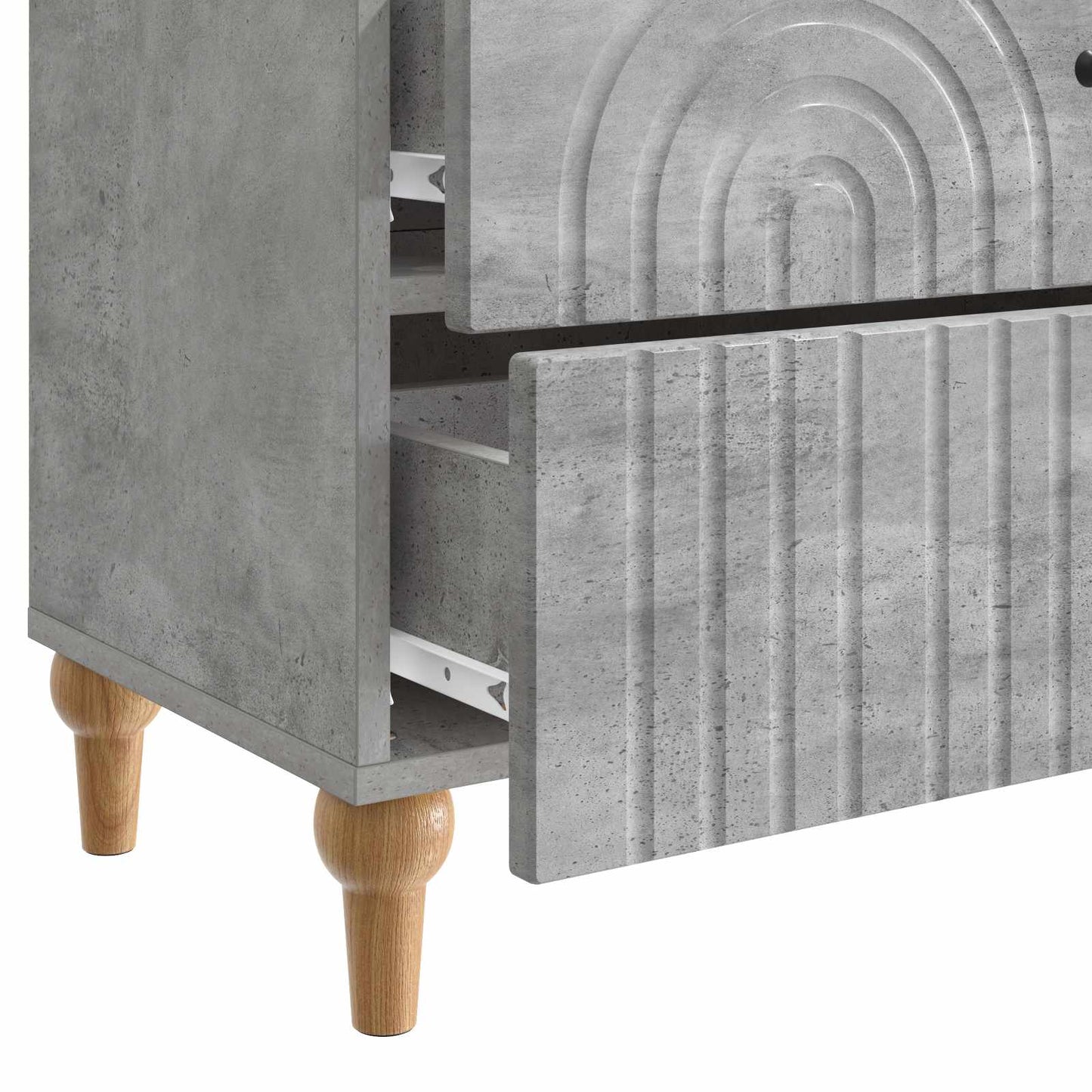 Armadio da Notte con cassetto Grigio Cemento 62 x 34,5 x 48 cm
