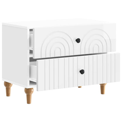 Armadio da Notte con cassetto Bianco Lucido 62 x 34,5 x 48 cm | homemem39