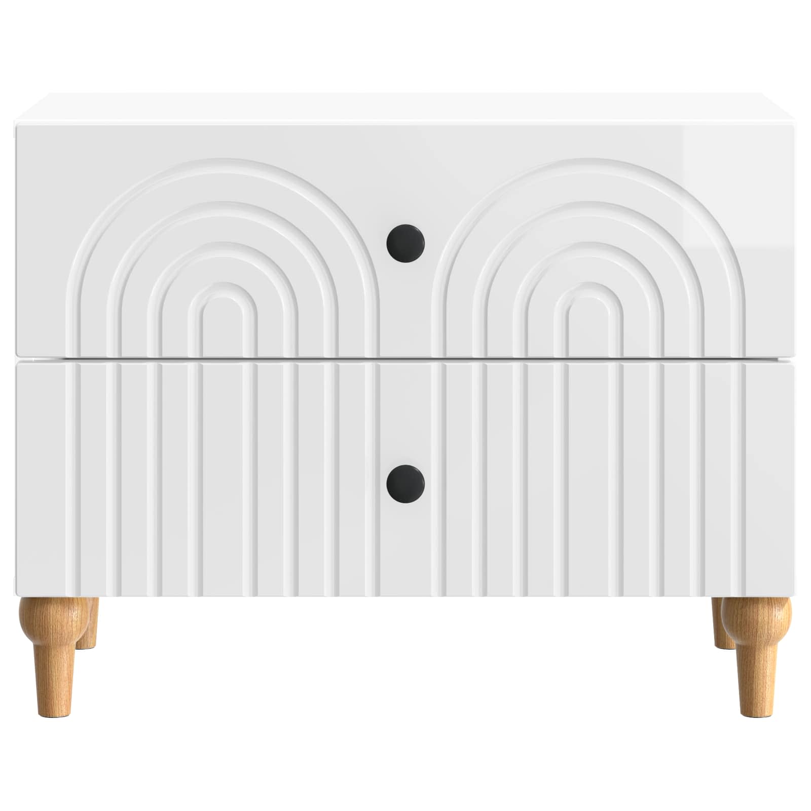 Armadio da Notte con cassetto Bianco Lucido 62 x 34,5 x 48 cm | homemem39
