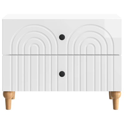 Armadio da Notte con cassetto Bianco Lucido 62 x 34,5 x 48 cm