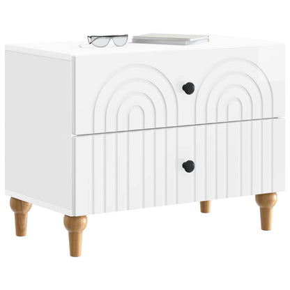 Armadio da Notte con cassetto Bianco Lucido 62 x 34,5 x 48 cm | homemem39