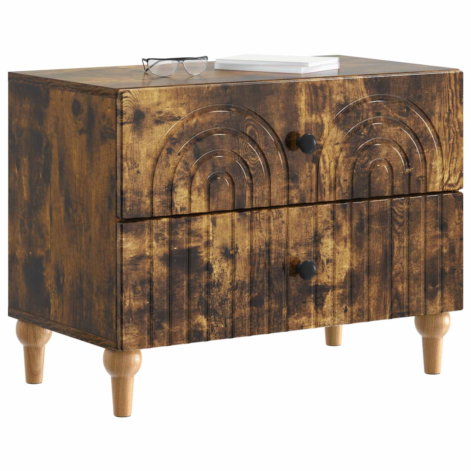 Armadio da Notte con cassetto Rovere Fumo 62 x 34,5 x 48 cm - homemem39