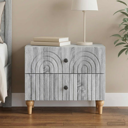 Armadio da Notte con cassetto Grigio Sonoma 62 x 34,5 x 48 cm
