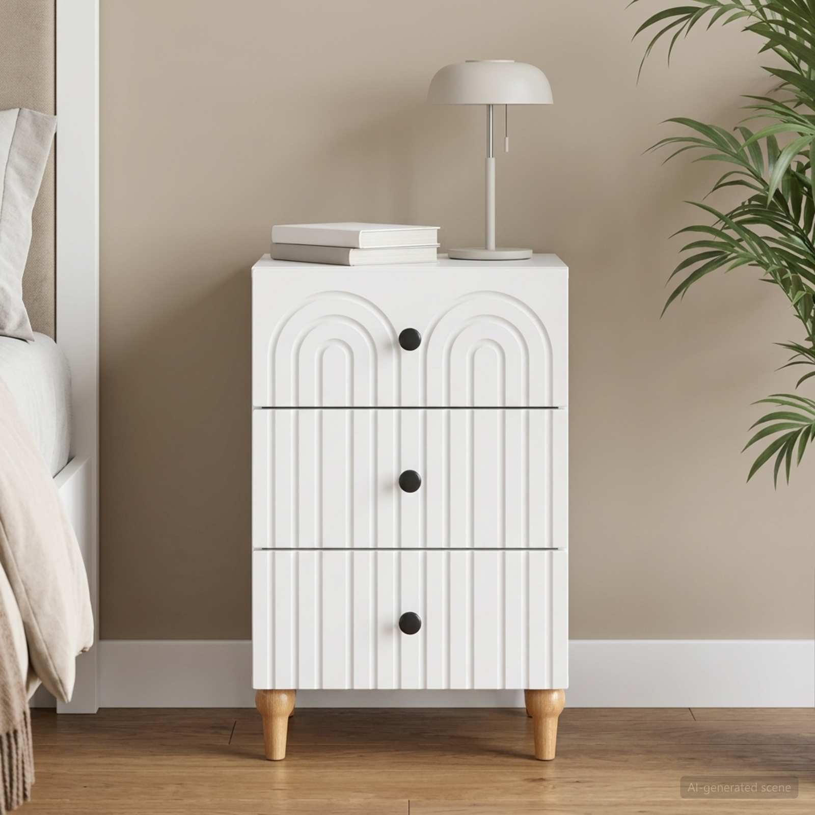 Armadio da Notte Bianco 43x 41 x 66,5 cm Legno ingegnerizzato | homemem39