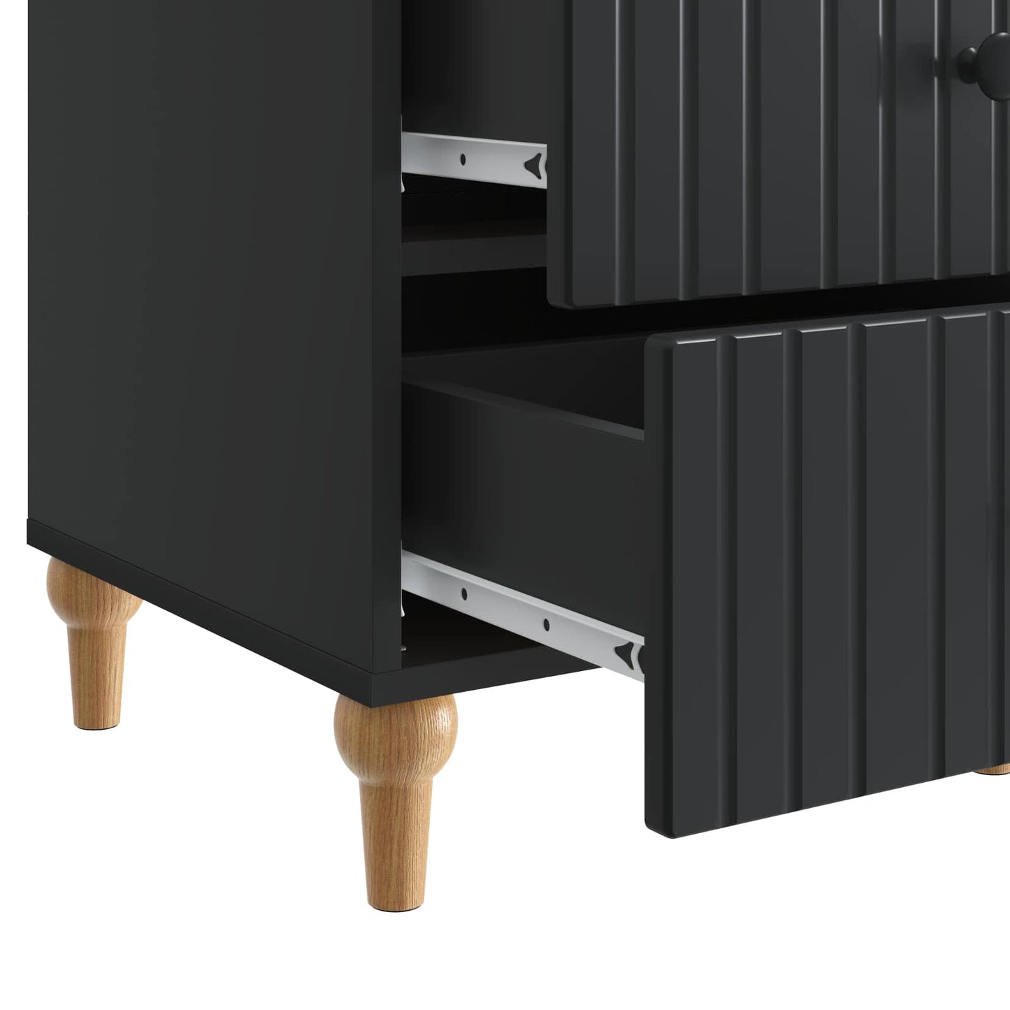 Armadio da Notte Nero 43x 41 x 66,5 cm Legno ingegnerizzato