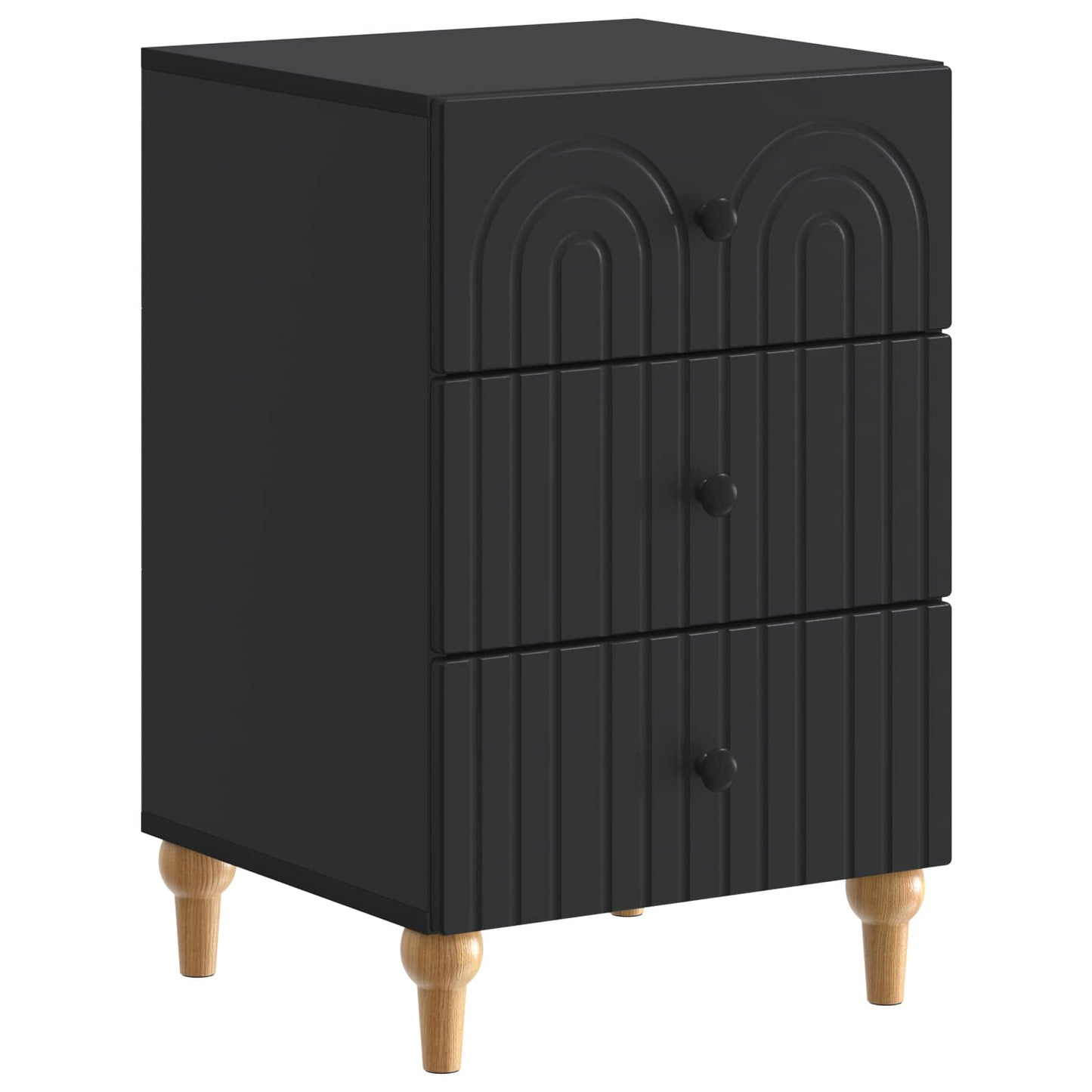 Armadio da Notte Nero 43x 41 x 66,5 cm Legno ingegnerizzato