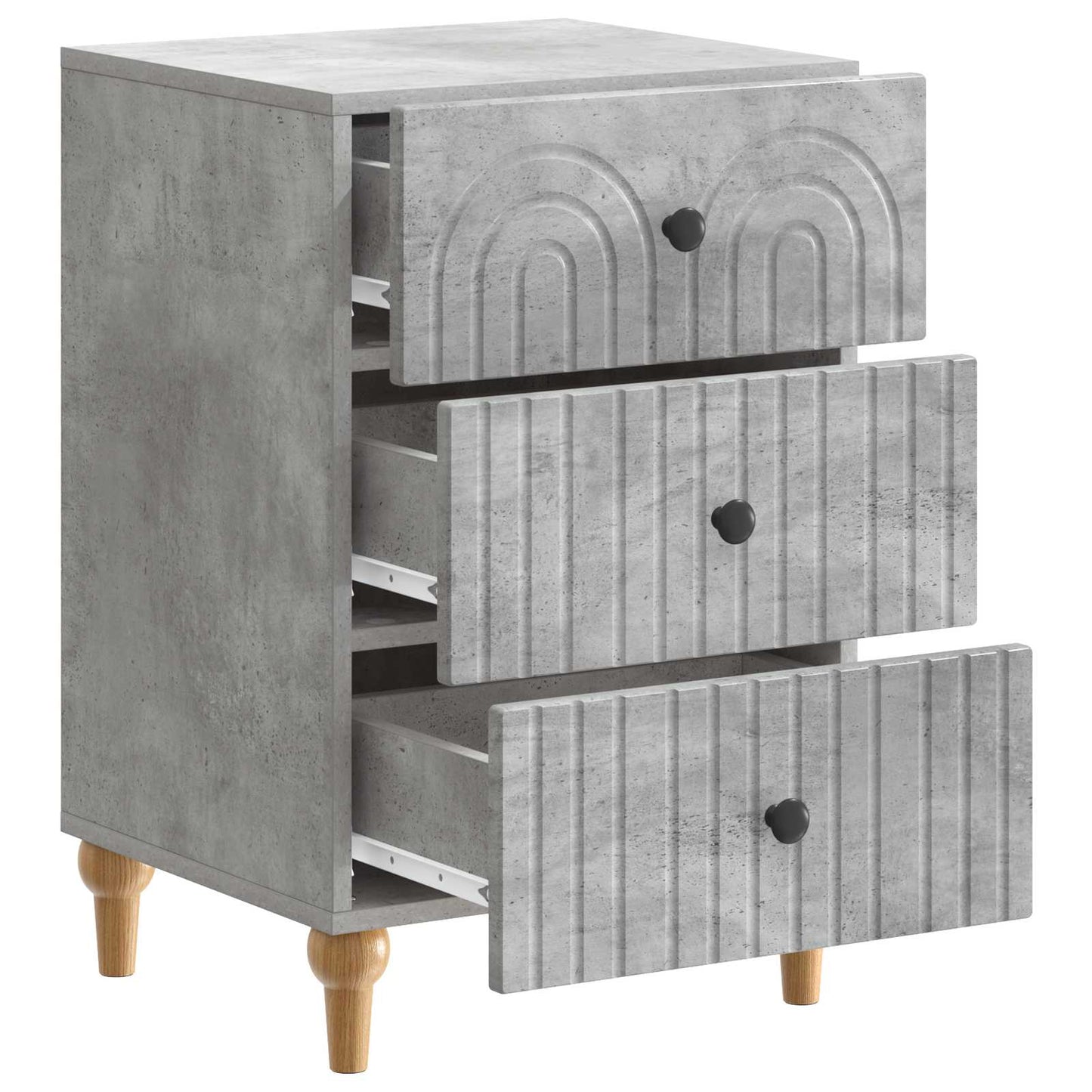 Armadio da Notte con cassetto Grigio Cemento 43x 41 x 66,5 cm