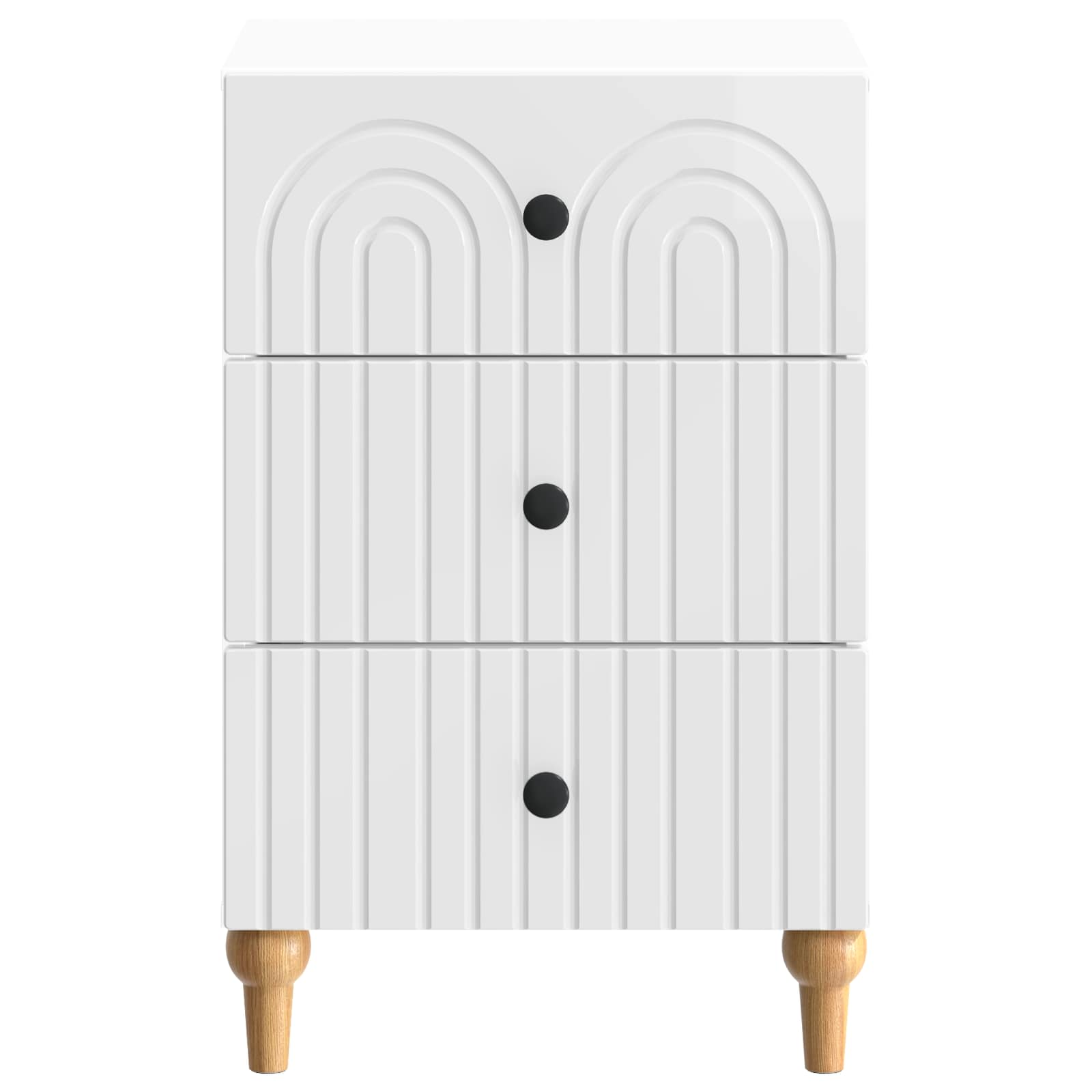 Armadio da Notte con cassetto Bianco Lucido 43x 41 x 66,5 cm | homemem39