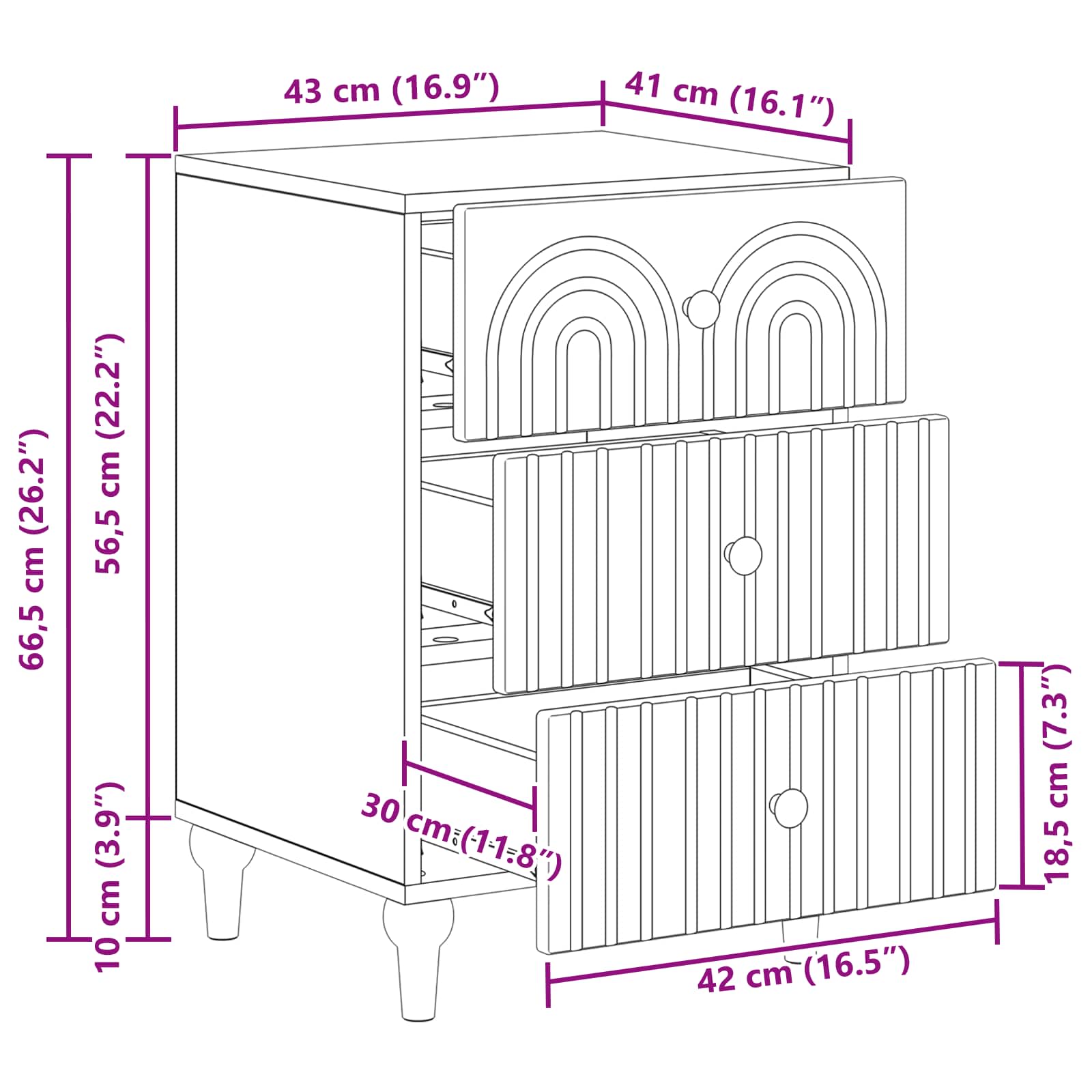 Armadio da Notte con cassetto Grigio Sonoma 43x 41 x 66,5 cm | homemem39