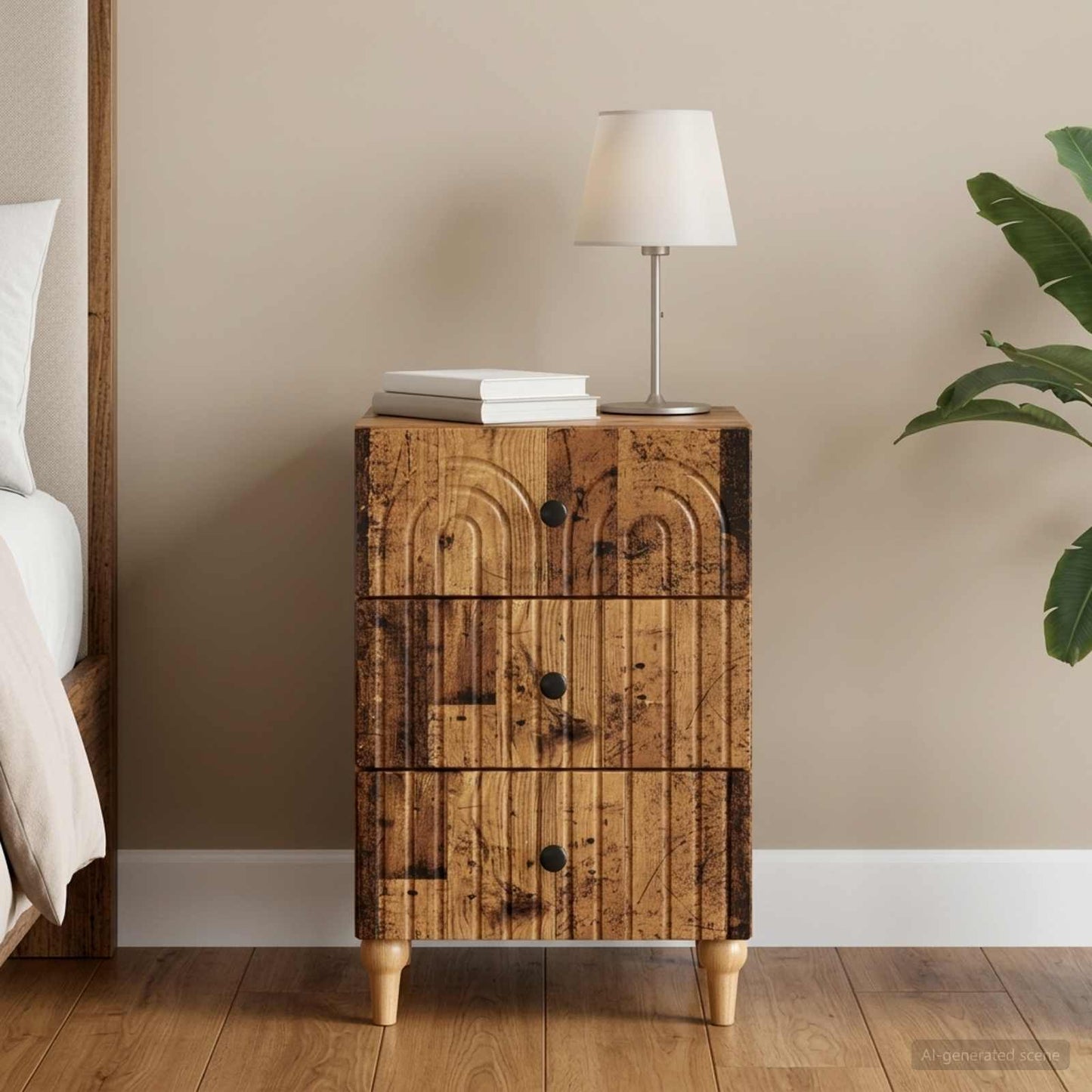 Armadio da Notte con cassetto Legno antico 43x 41 x 66,5 cm