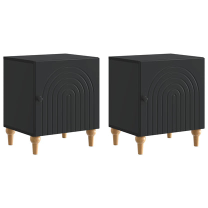Armadio da Notte 2 pcs Nero 43 x 34,5 x 50 cm