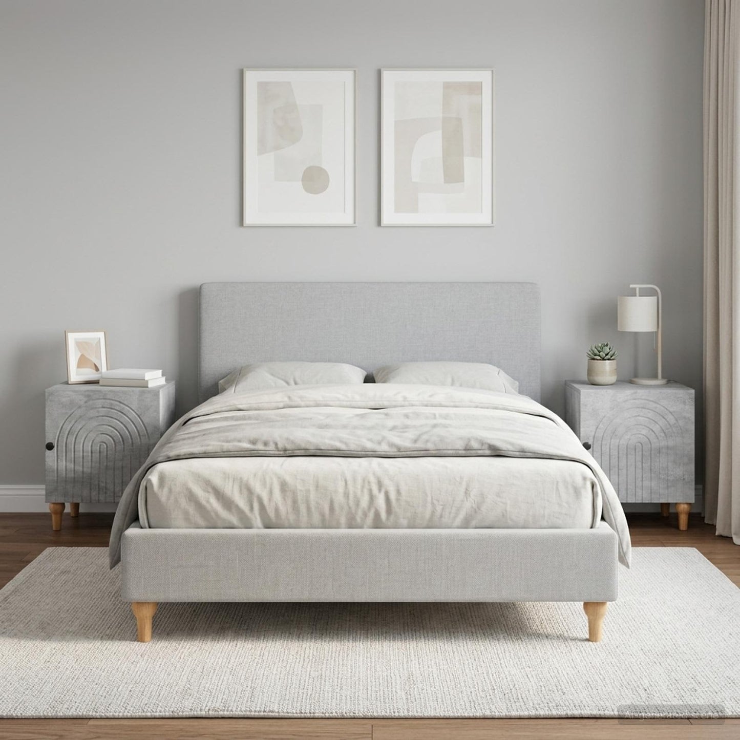 Armadio da Notte 2 pz Grigio Cemento 43 x 34,5 x 50 cm