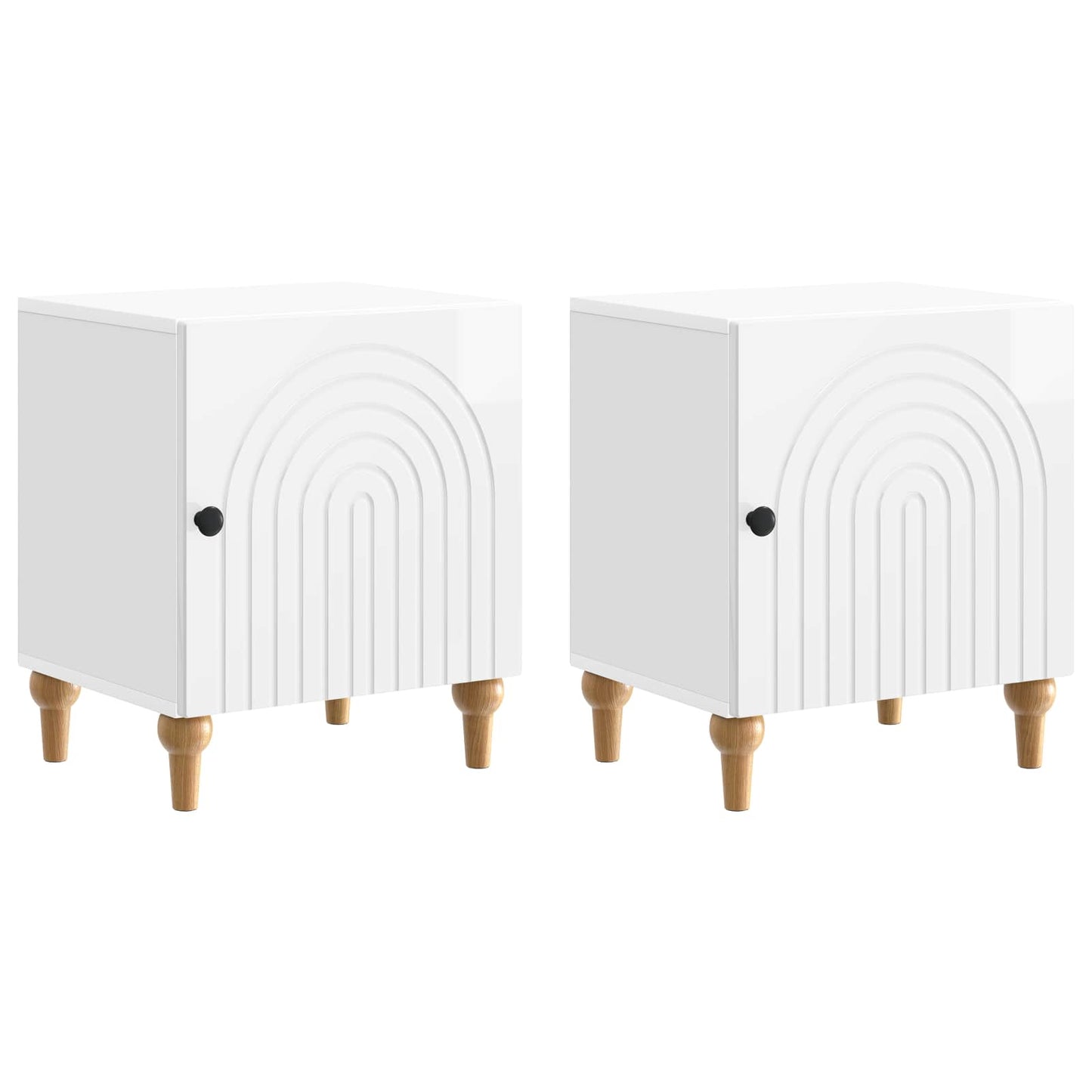 Armadio da Notte 2 pcs Bianco Lucido 43 x 34,5 x 50 cm | homemem39