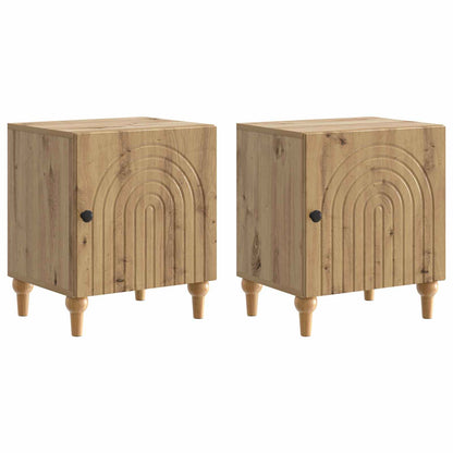 Armadio da Notte 2 pcs Rovere Artigianale 43 x 34,5 x 50 cm | homemem39