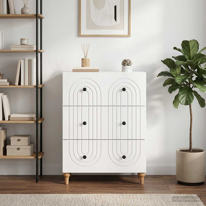 Mobile con Cassetti Bianco Lucido 66 x 34,5 x 90 cm