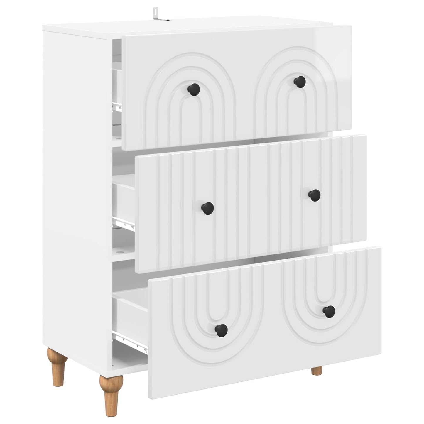 Mobile con Cassetti Bianco Lucido 66 x 34,5 x 90 cm