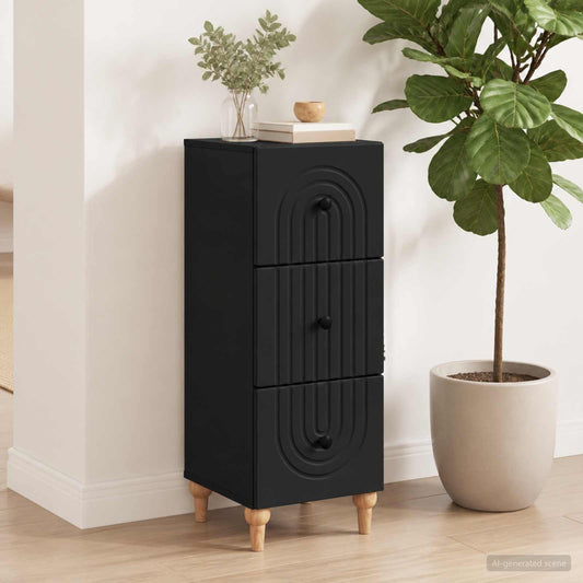 Mobile con Cassetti 33 x 34,5 x 90 cm Legno ingegnerizzato Nero
