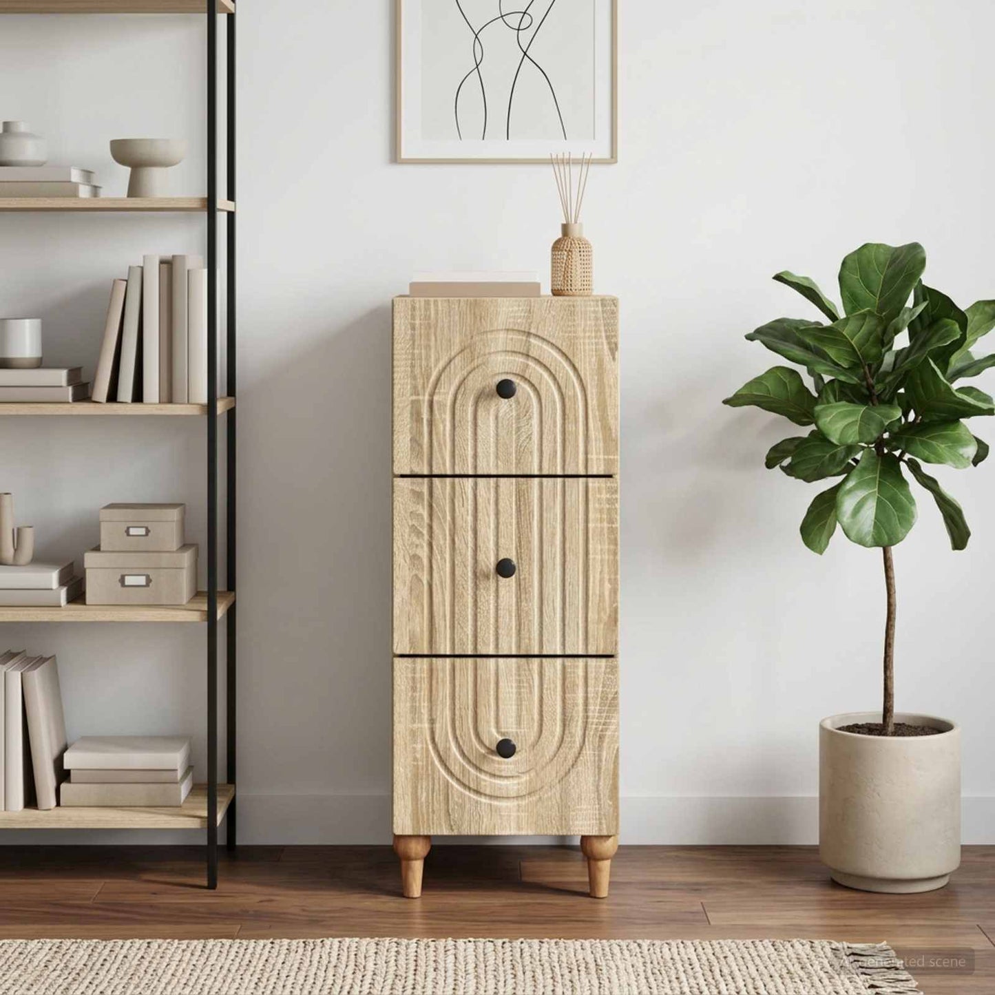 Mobile con Cassetti Rovere Sonoma 33 x 34,5 x 90 cm