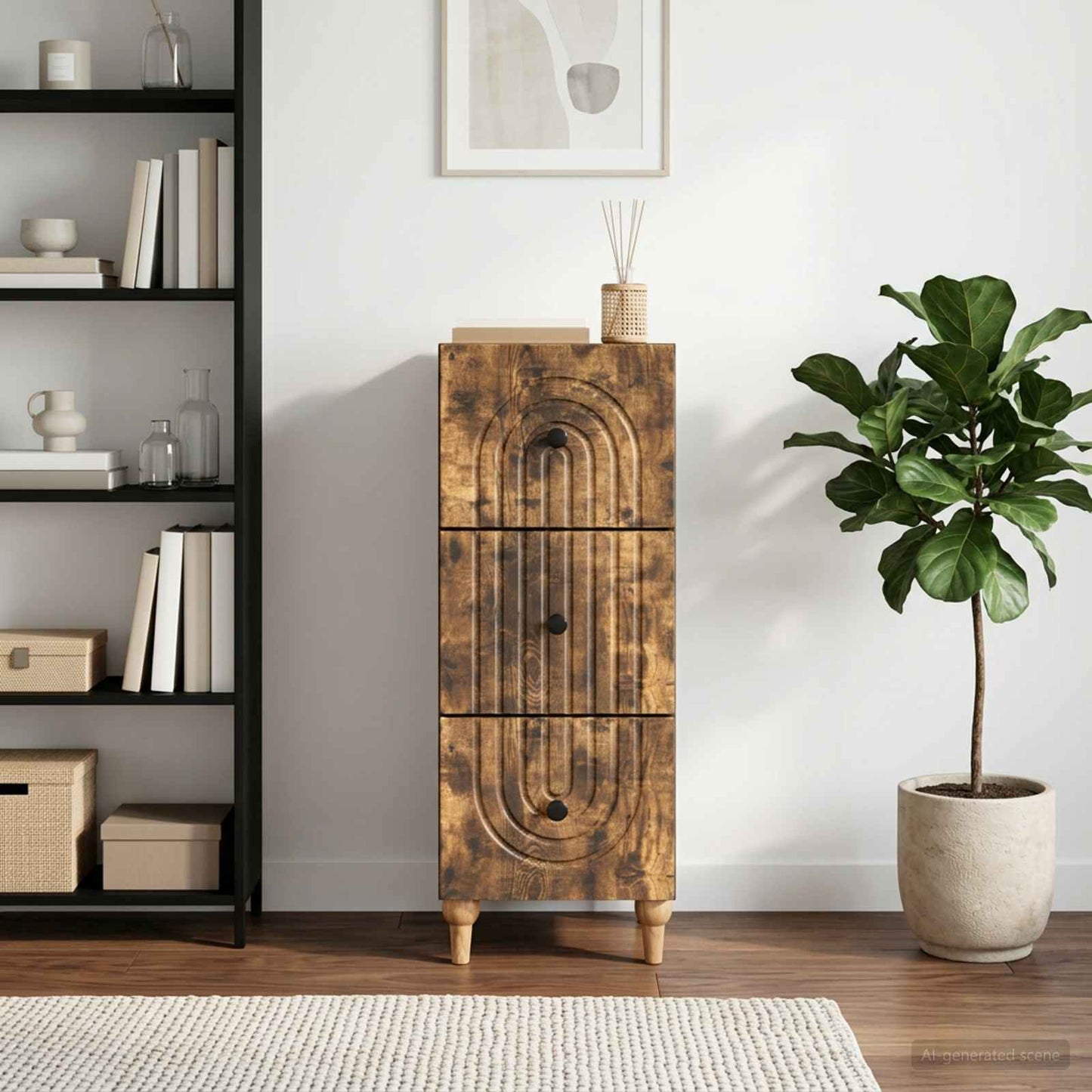 Mobile con Cassetti Rovere Fumo 33 x 34,5 x 90 cm