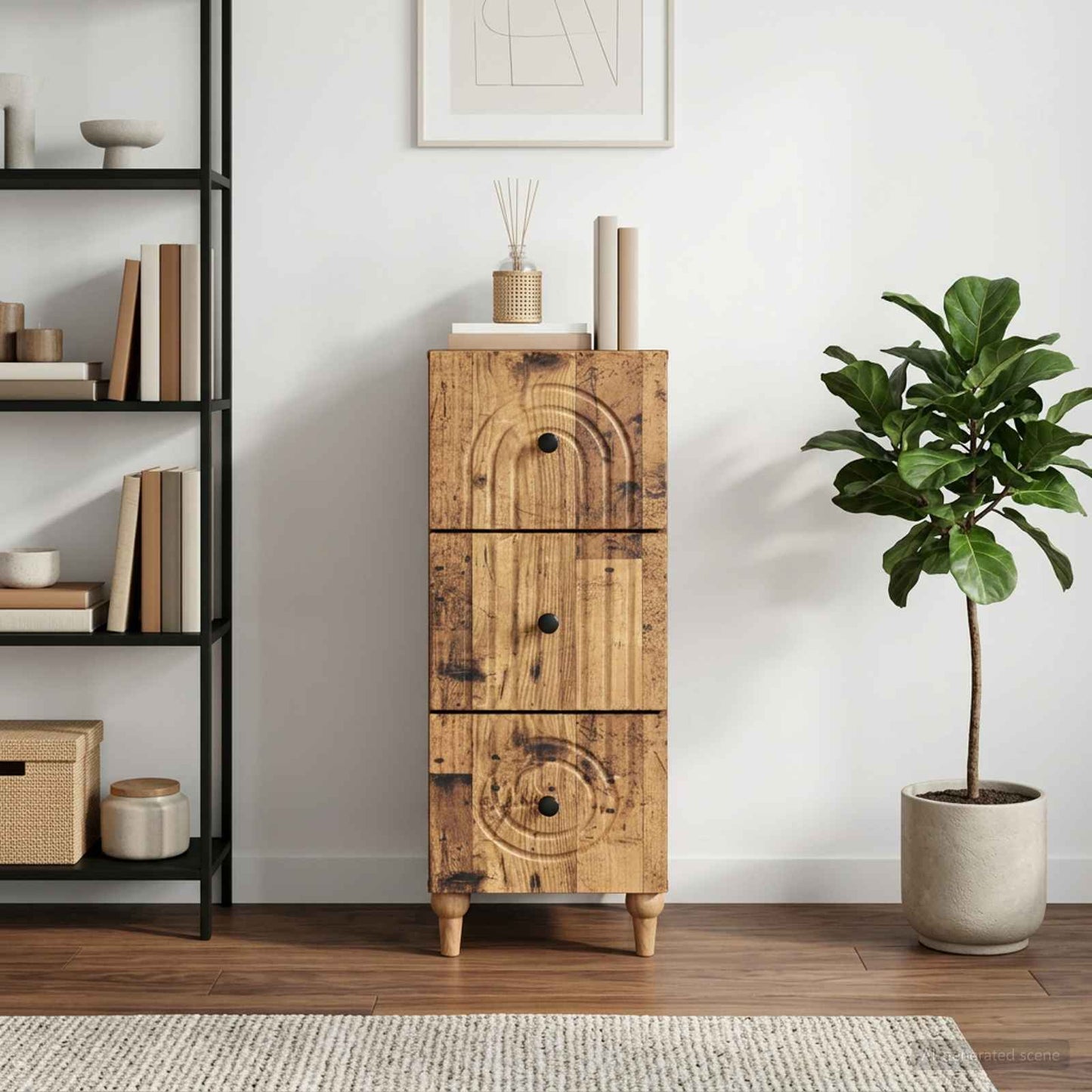 Mobile con Cassetti Legno antico 33 x 34,5 x 90 cm