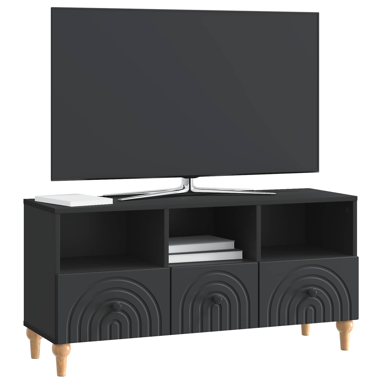 Mobile TV Nero 102 x 34,5 x 50 cm Legno ingegnerizzato | homemem39