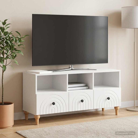 Mobile TV Bianco Lucido 102 x 34,5 x 50 cm Legno ingegnerizzato