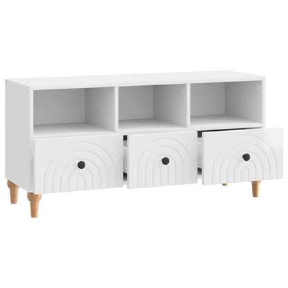 Mobile TV Bianco Lucido 102 x 34,5 x 50 cm Legno ingegnerizzato