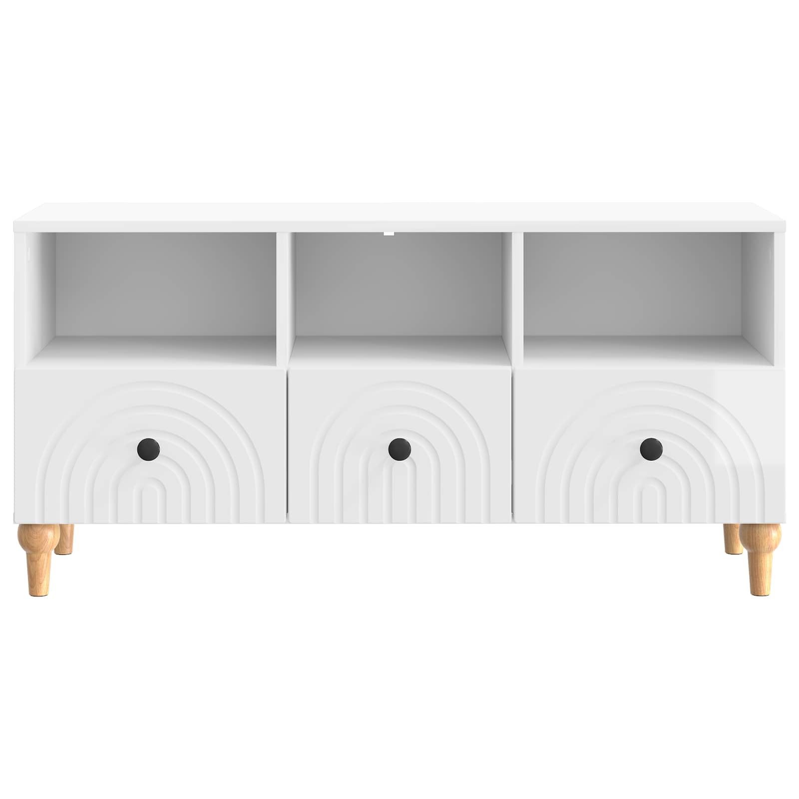 Mobile TV Bianco Lucido 102 x 34,5 x 50 cm Legno ingegnerizzato | homemem39