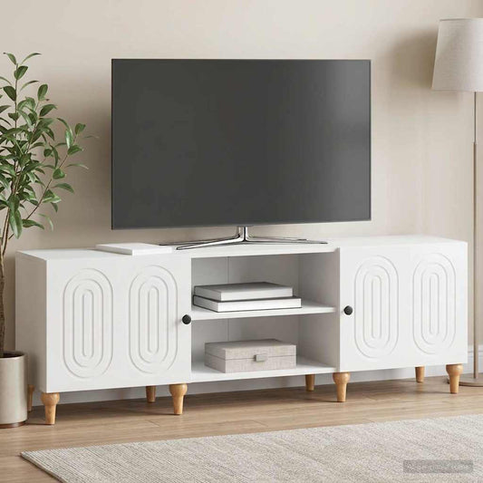 Mobile TV Bianco Lucido 150 x 31 x 50 cm Legno ingegnerizzato