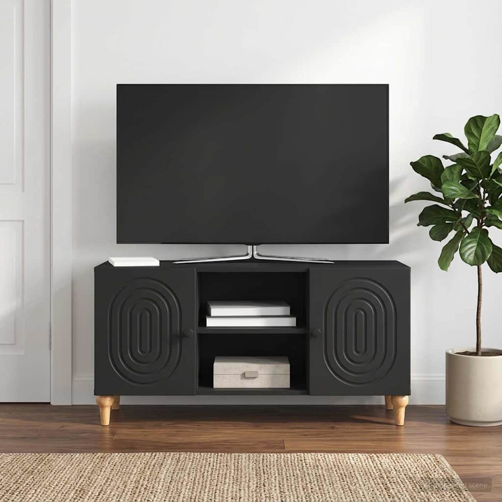 Mobile TV Nero 102 x 34,5 x 50 cm Legno ingegnerizzato