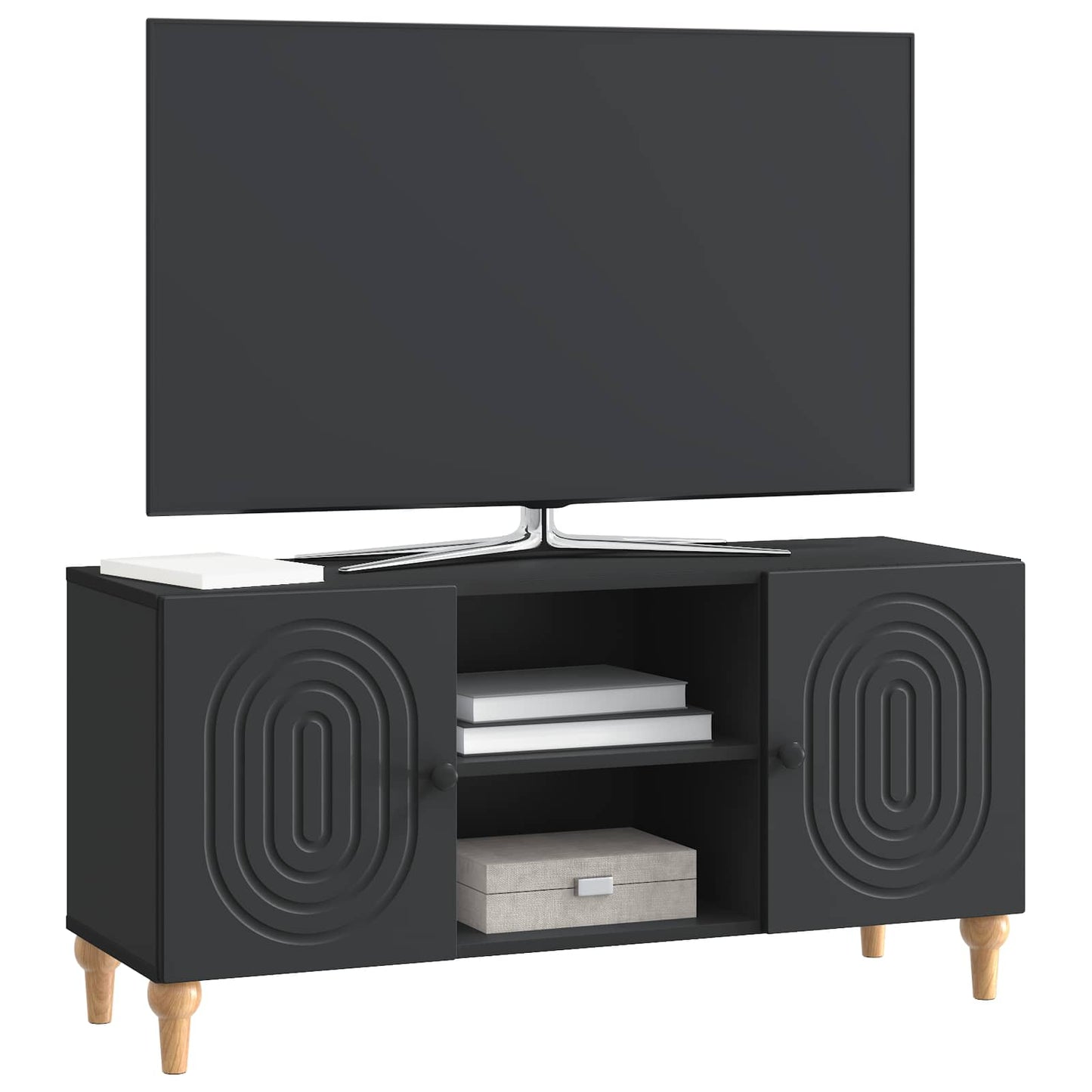 Mobile TV Nero 102 x 34,5 x 50 cm Legno ingegnerizzato | homemem39