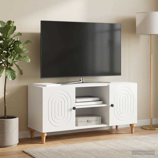 Mobile TV Bianco Lucido 102 x 34,5 x 50 cm Legno ingegnerizzato