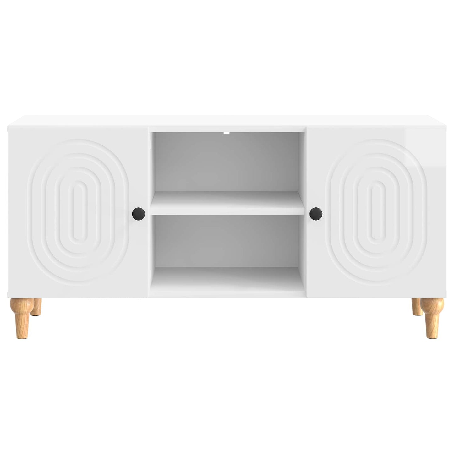 Mobile TV Bianco Lucido 102 x 34,5 x 50 cm Legno ingegnerizzato | homemem39