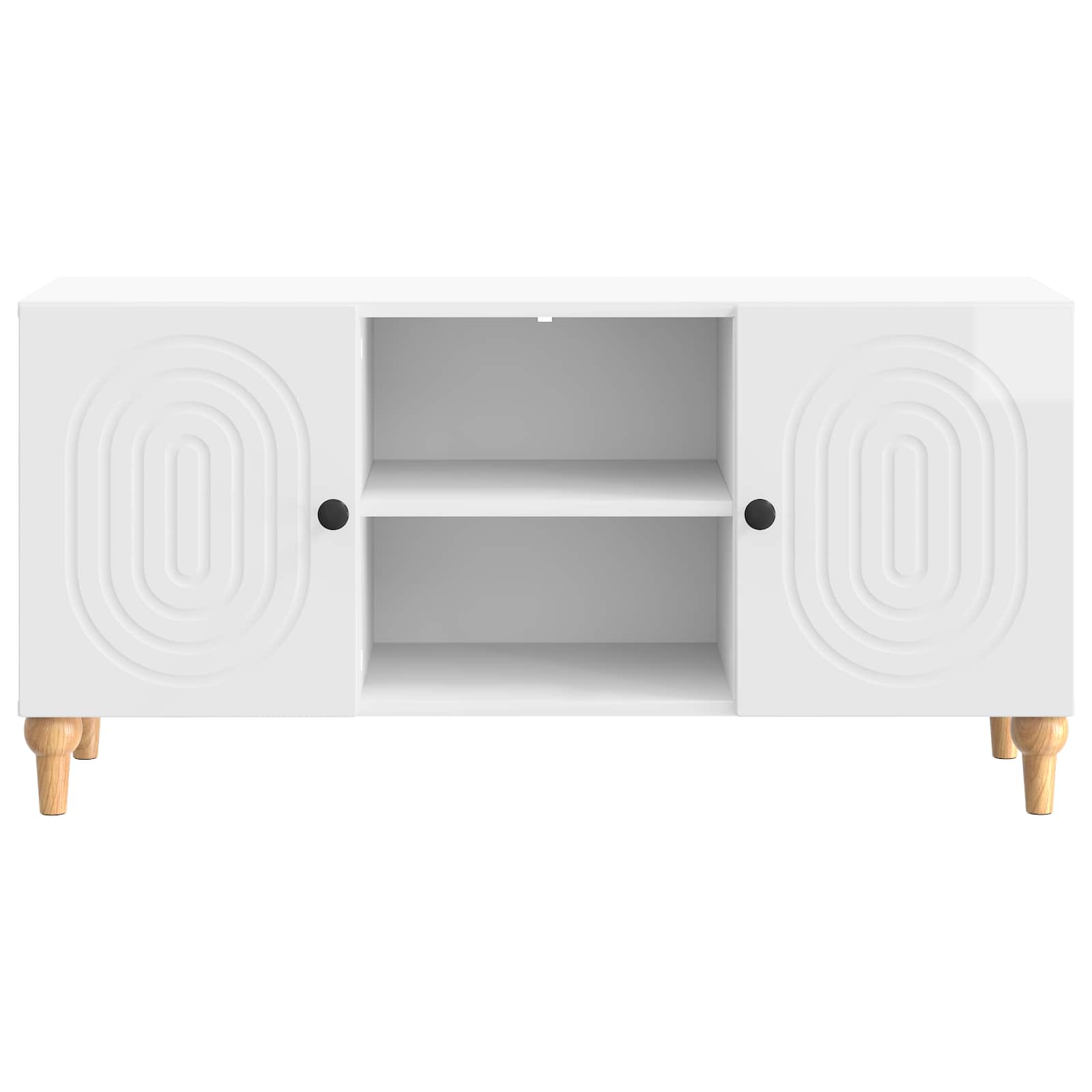 Mobile TV Bianco Lucido 102 x 34,5 x 50 cm Legno ingegnerizzato | homemem39