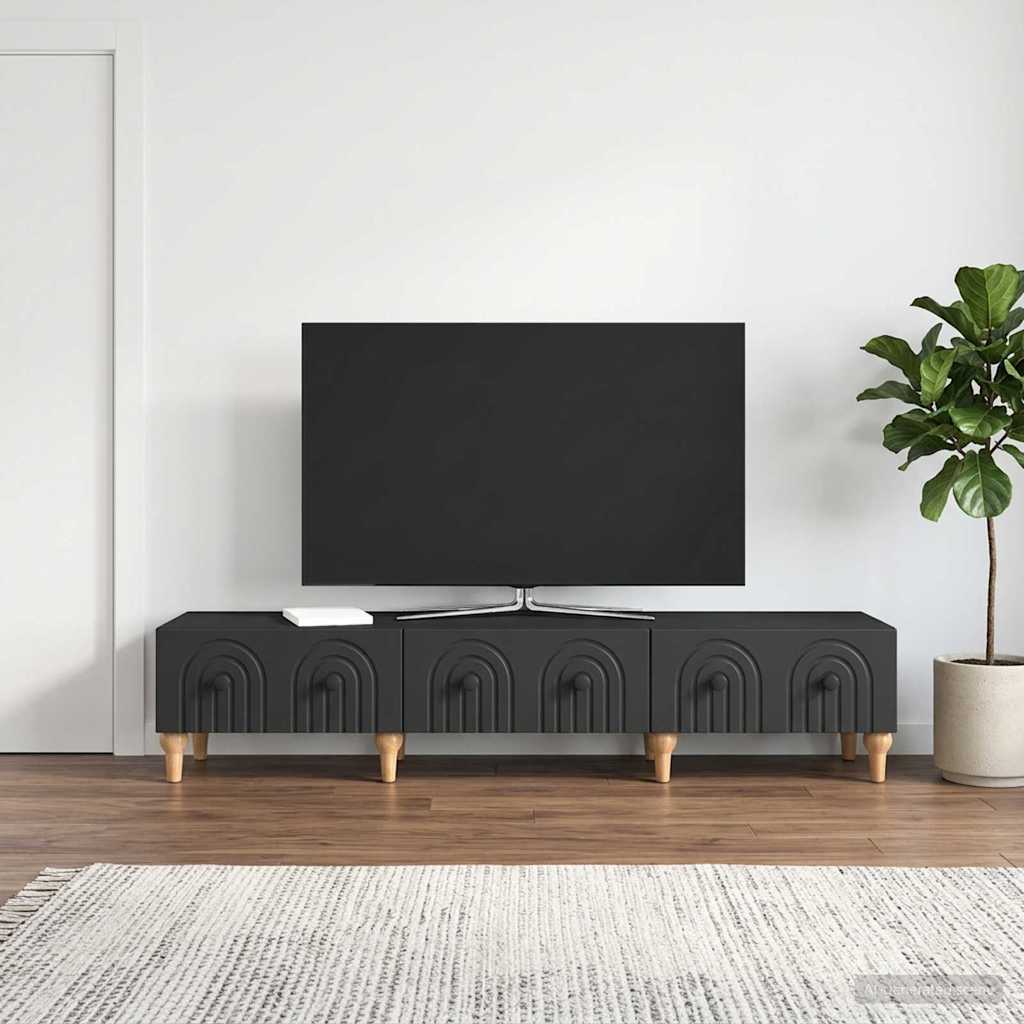 Mobile TV Nero 147 x 34,5 x 30 cm Legno ingegnerizzato