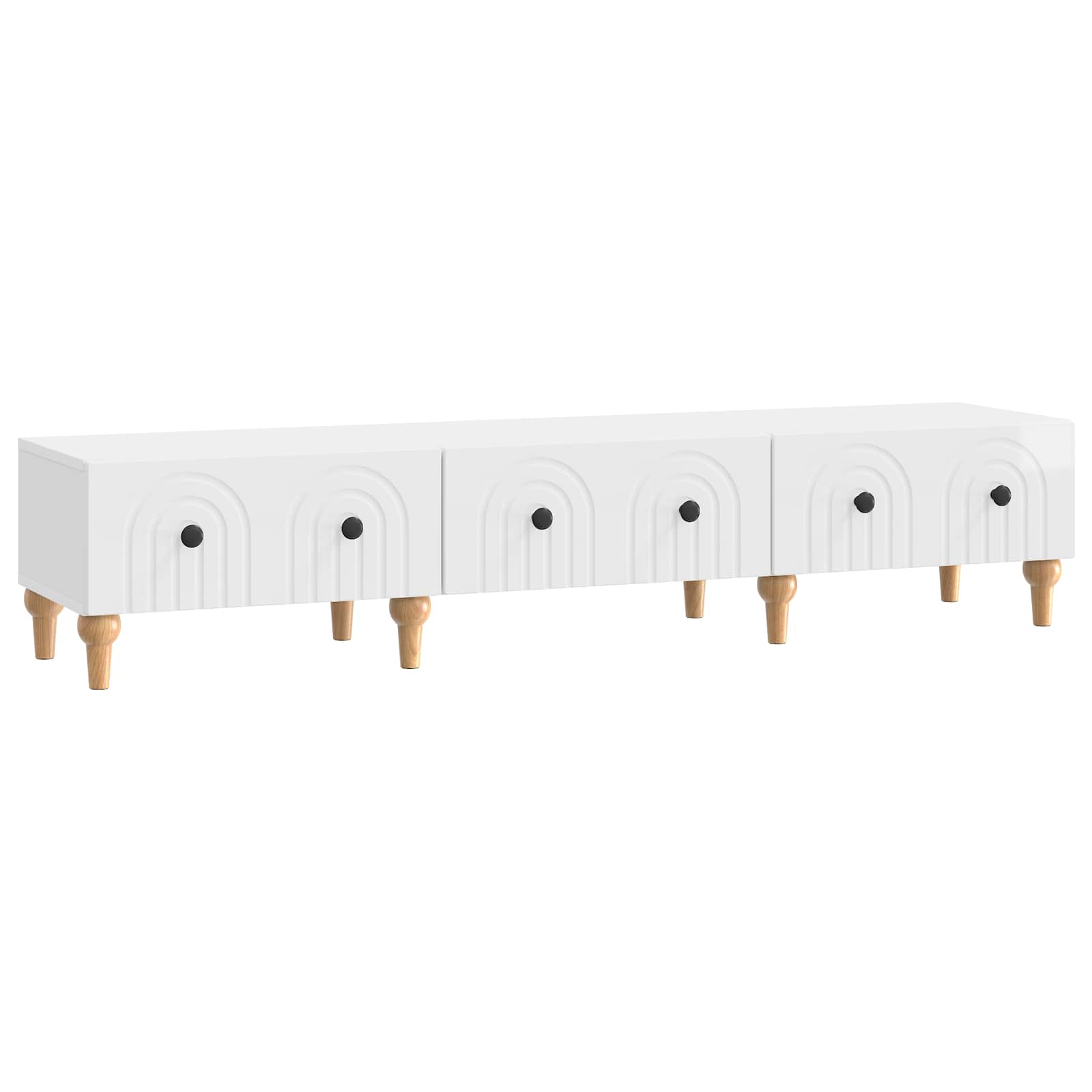 Mobile TV Bianco Lucido 147 x 34,5 x 30 cm Legno ingegnerizzato | homemem39