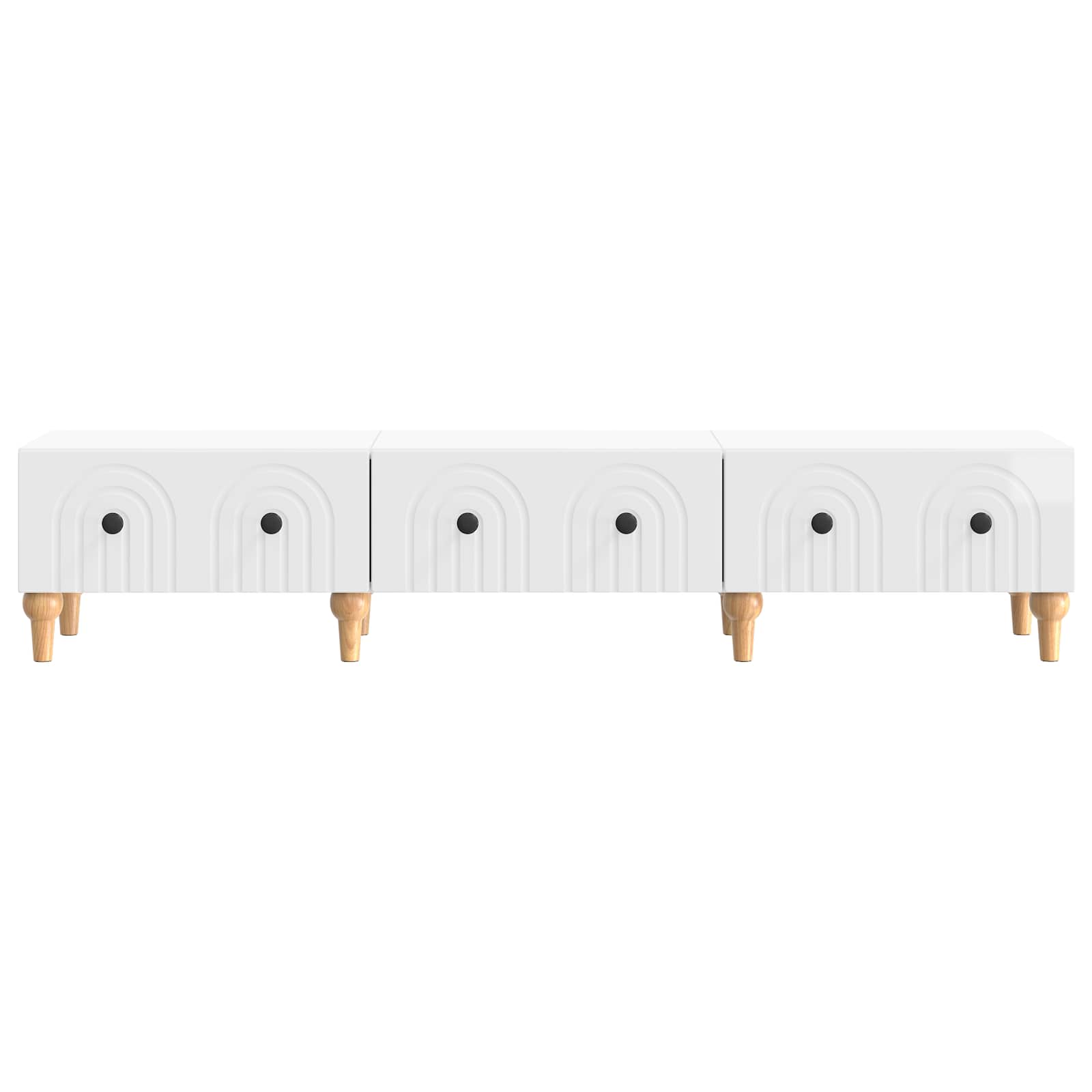 Mobile TV Bianco Lucido 147 x 34,5 x 30 cm Legno ingegnerizzato | homemem39