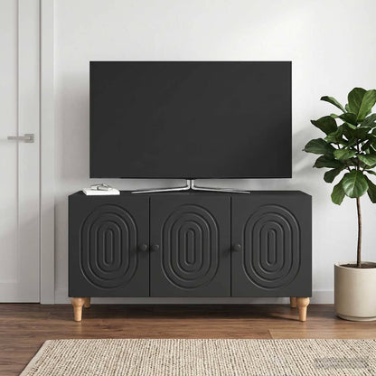 Mobile TV Nero 99 x 34,5 x 50 cm Legno ingegnerizzato
