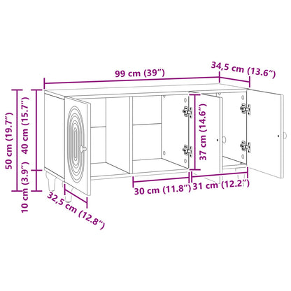Mobile TV Nero 99 x 34,5 x 50 cm Legno ingegnerizzato | homemem39
