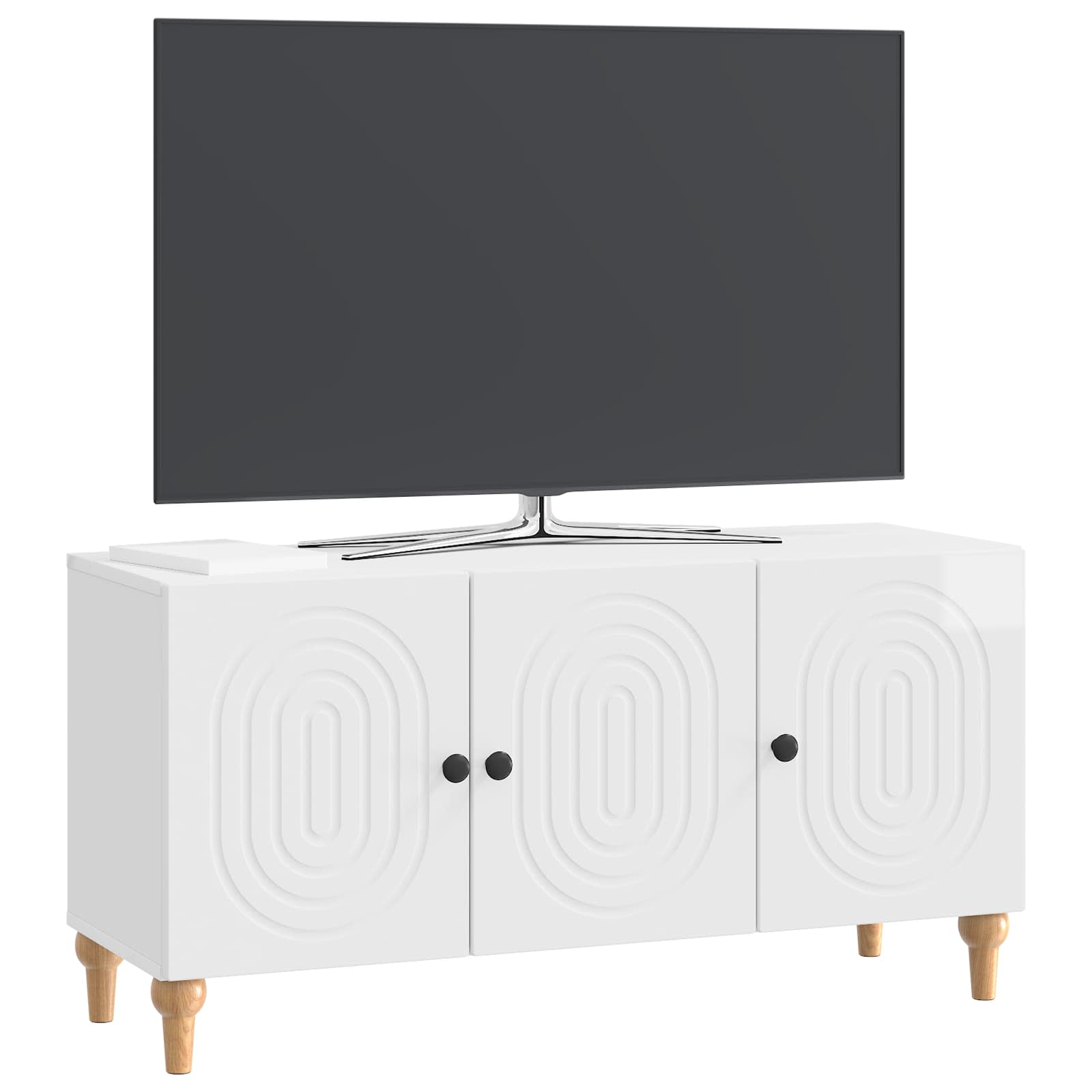 Mobile TV Bianco Lucido 99 x 34,5 x 50 cm Legno ingegnerizzato | homemem39