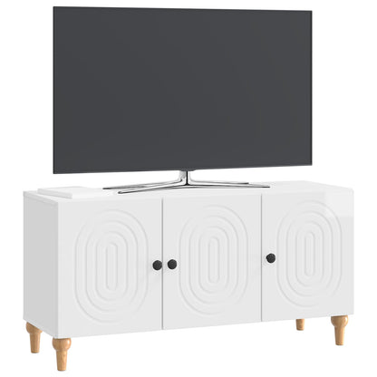 Mobile TV Bianco Lucido 99 x 34,5 x 50 cm Legno ingegnerizzato | homemem39
