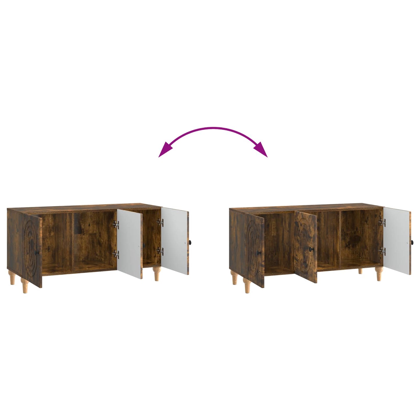 Mobile TV Rovere Fumo 99 x 34,5 x 50 cm Legno ingegnerizzato | homemem39