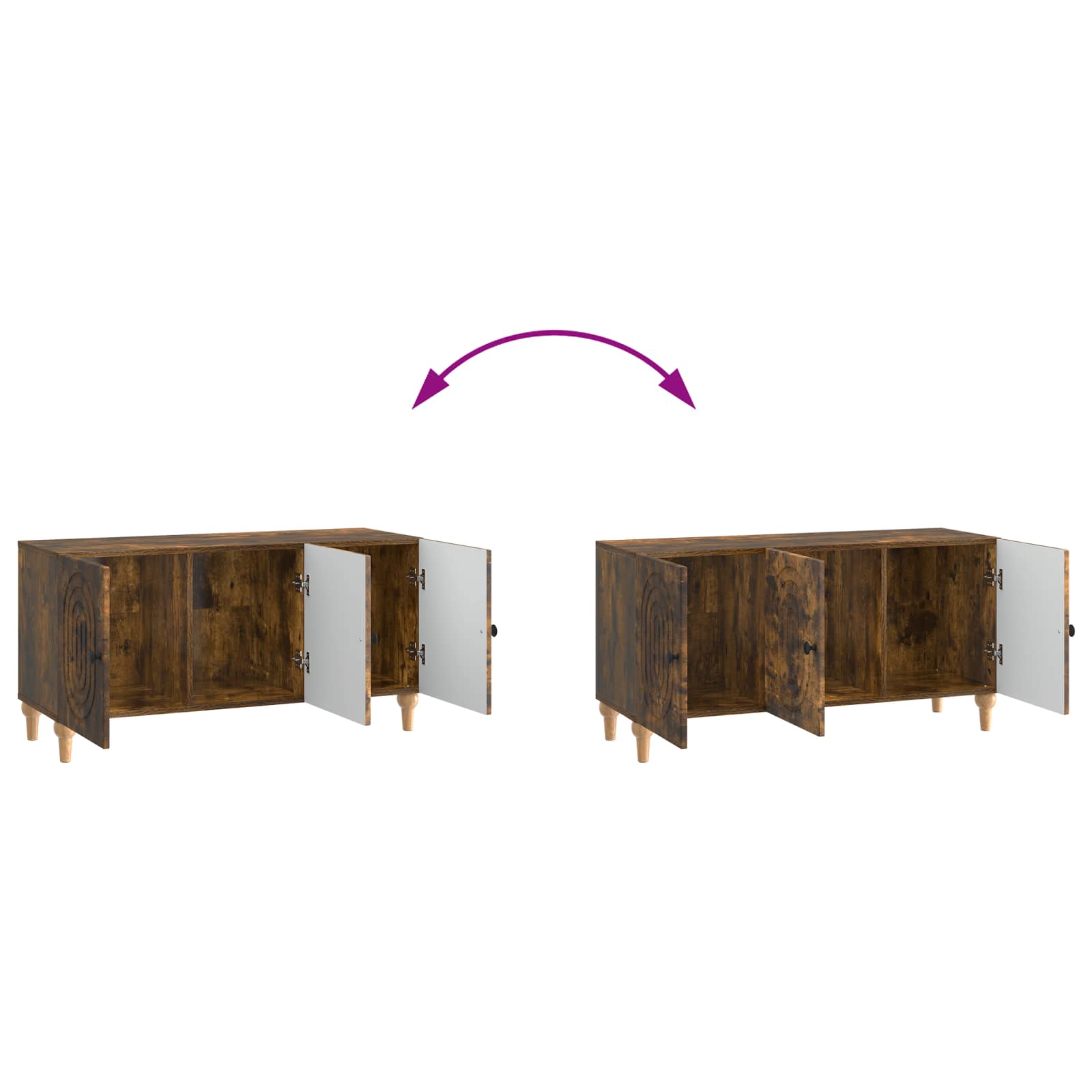 Mobile TV Rovere Fumo 99 x 34,5 x 50 cm Legno ingegnerizzato | homemem39
