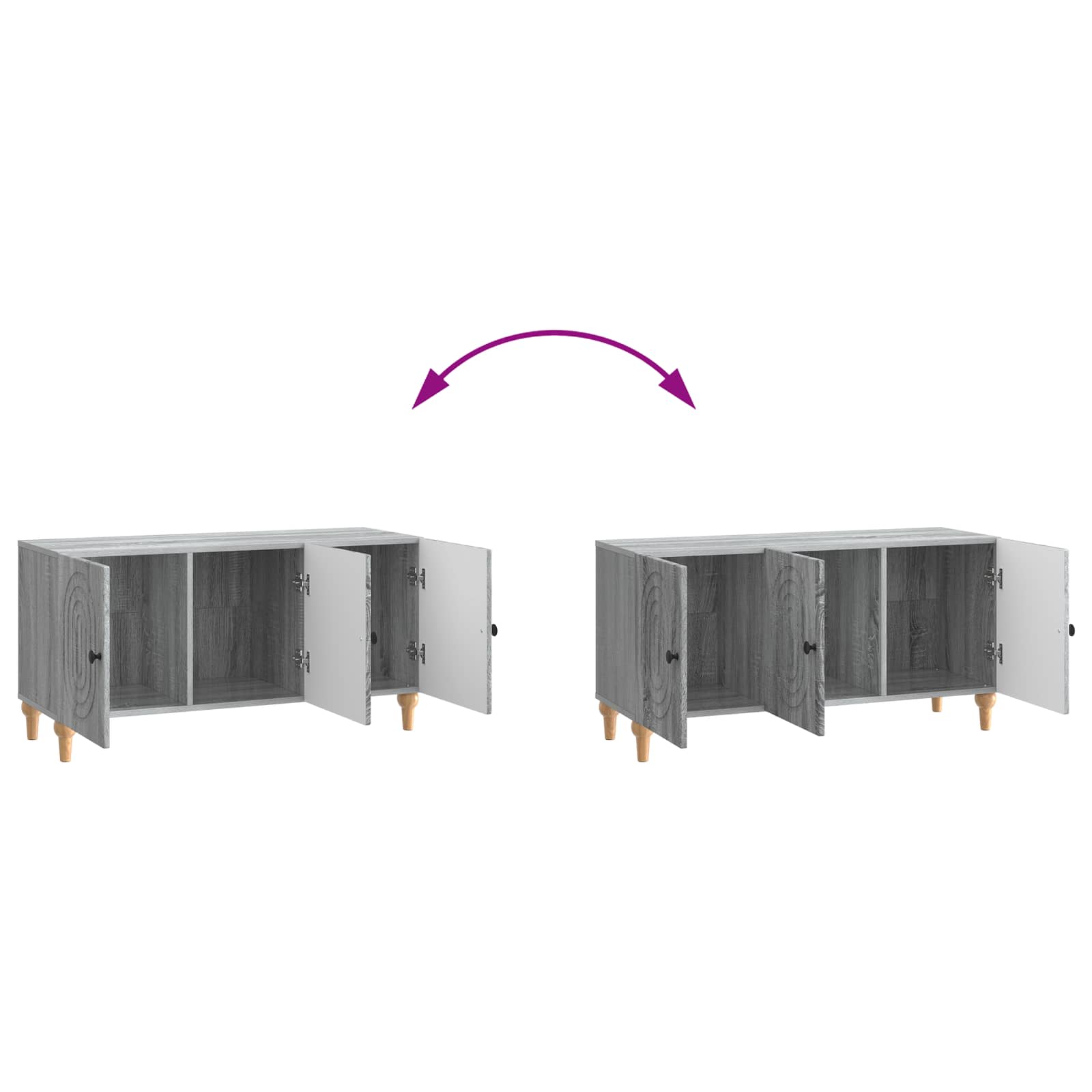 Mobile TV Grigio Sonoma 99 x 34,5 x 50 cm Legno ingegnerizzato | homemem39