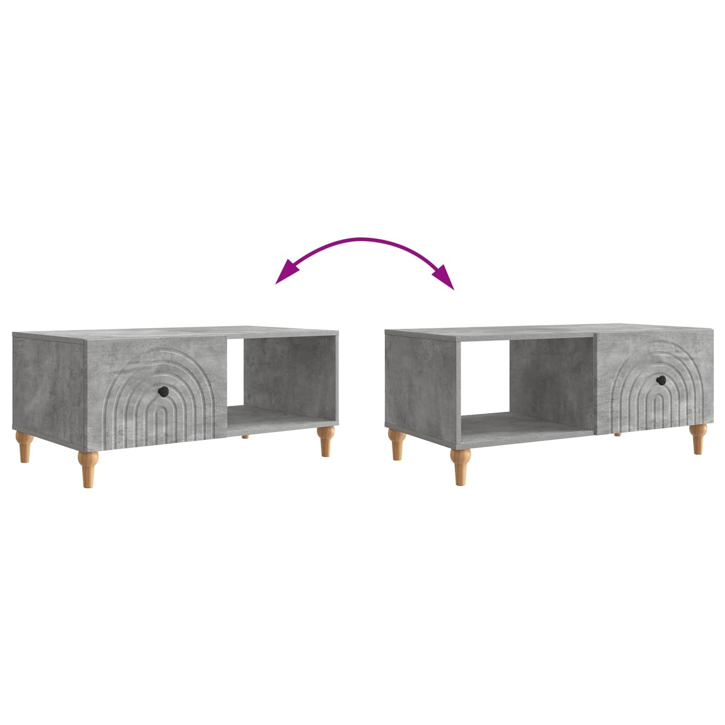 Tavolino da salotto Grigio Cemento 90 x 50 x 40 cm | homemem39