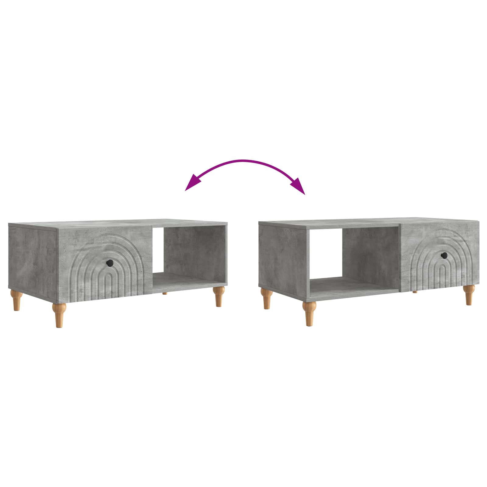 Tavolino da salotto Grigio Cemento 90 x 50 x 40 cm | homemem39