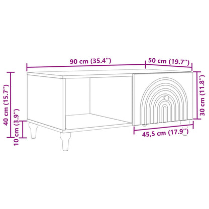 Tavolino da salotto Grigio Cemento 90 x 50 x 40 cm | homemem39
