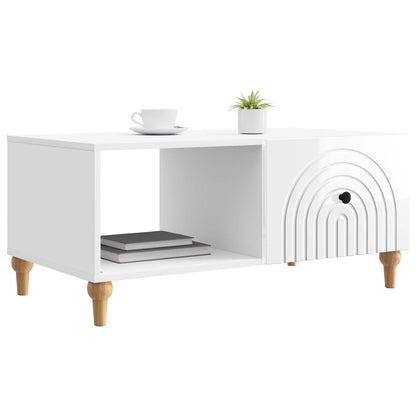 Tavolino da salotto Bianco Lucido 90 x 50 x 40 cm | homemem39