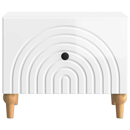 Tavolino da salotto con cassetto Bianco Lucido 49 x 50 x 40 cm